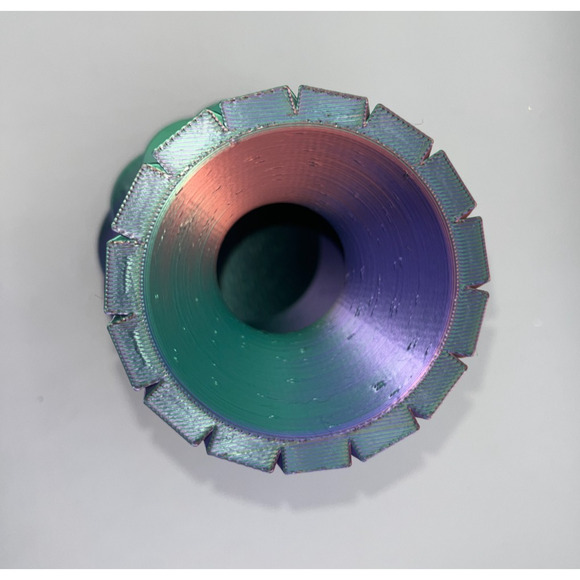 3D Printed Swirled Modern Flower Vase Multi Color Metallic Purple Pink Blue OOAK - Picture 14 of 16